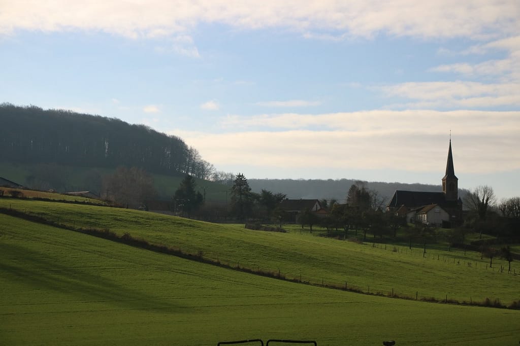 L'église de Bazinval et la forêt